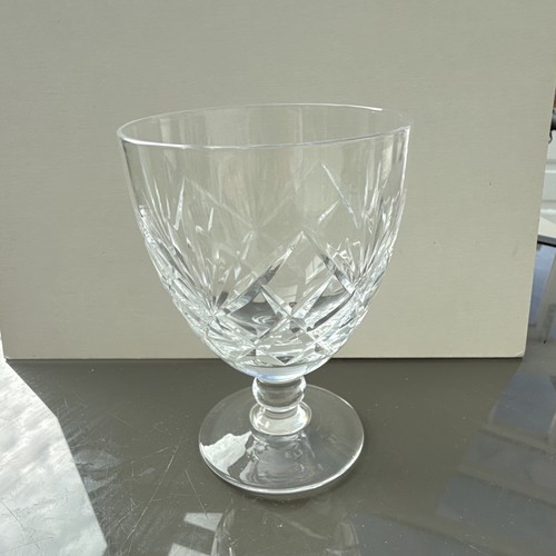 Clear cut glass wine goblet - clear,