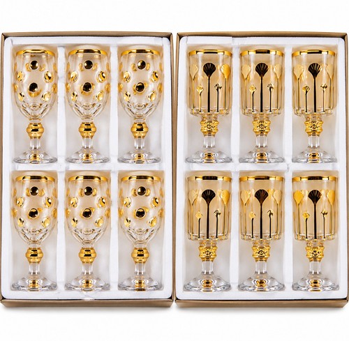 Clear glass round - 6, goblets