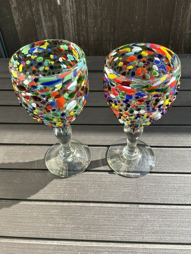 Hand blown colorful pebble - colorful,
