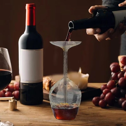Inverted wine glass spirits - wine,
