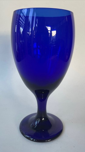Cobalt blue goblet glass - blue, /