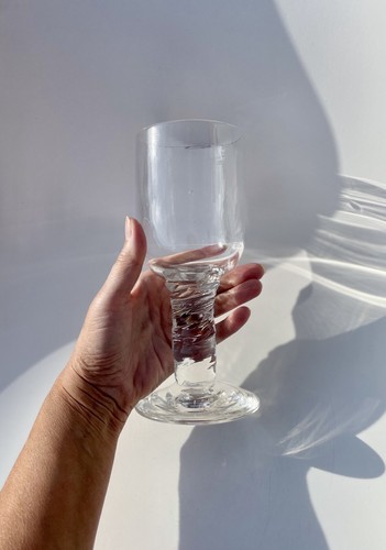 Hand blown twisted stem glass - hand,