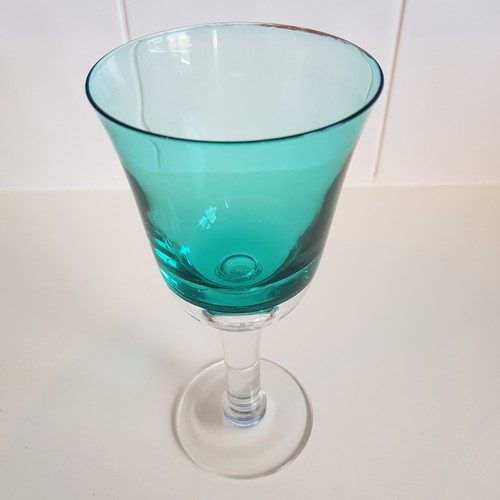 Turquoise wine art glass - turquoise,