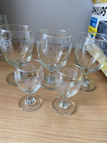 Set clear glass - set, wine