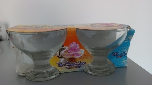 Glass ice cream cups pair - cups., of