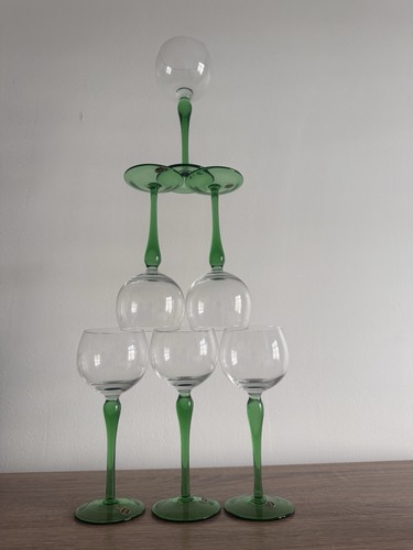 Set vintage green stem - 6,