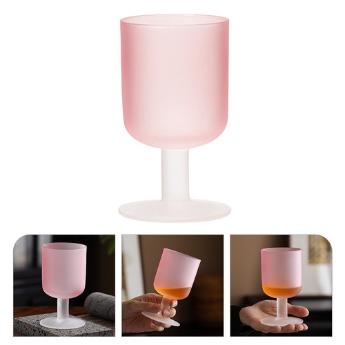 Frosted pink glass wine - frosted,