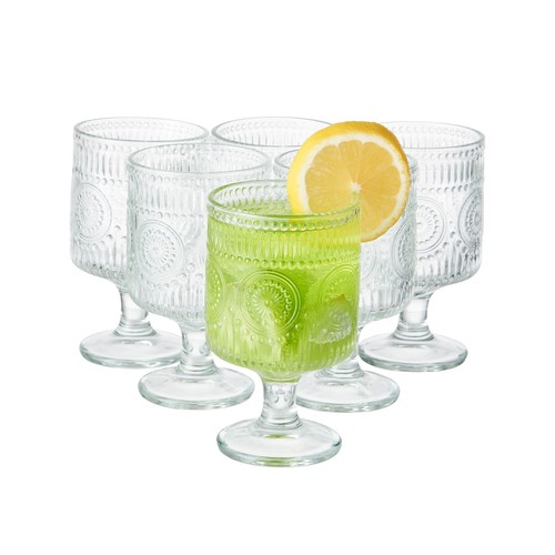 Embossed wine glasses set 6 - glasses,