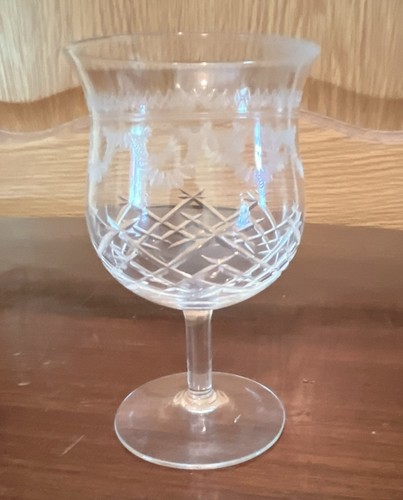 Vintage clear etched floral - etched,