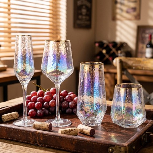 Stemmed wine glass hammered - stemmed,