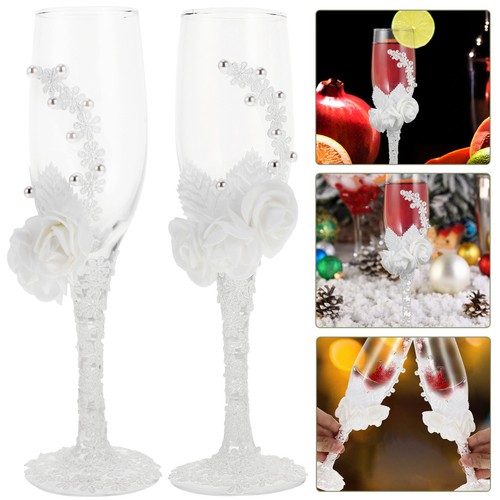 Pair goblet glass cup lace - 1,