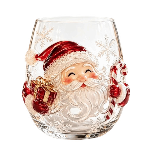 Christmas art wine glasses - christmas,