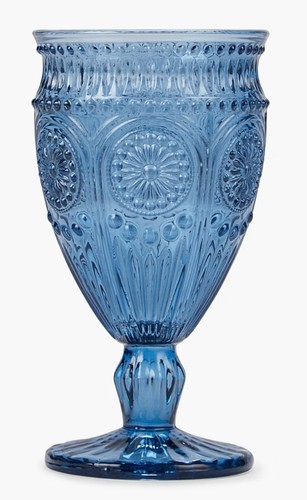 Single blue wine glass - blue,
