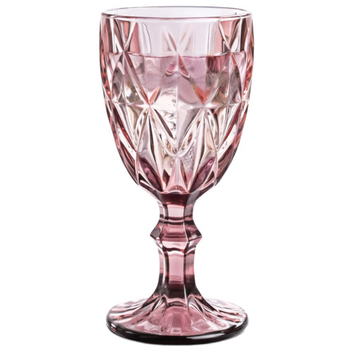 Pink wine goblet - pink, crystal